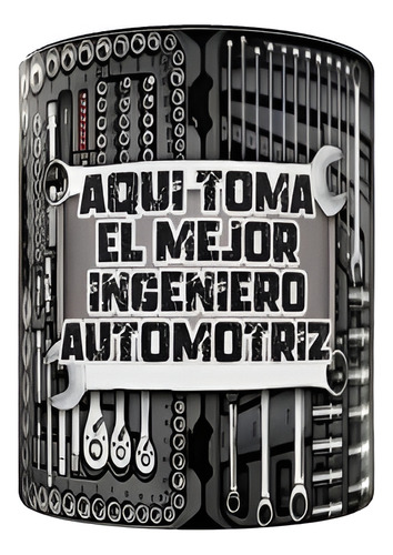 Taza Ingeniero Automotriz Mecanico Negra Negro