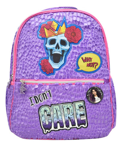 Mochila Platica Polinesia Why Not I Dont Care Estampado Violeta Primaria 0210 Atm