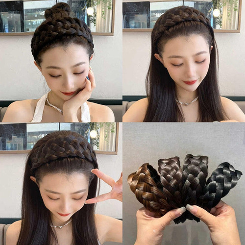 (bk), Diadema Invisible Y Esponjosa, Para Pelo, Trenza