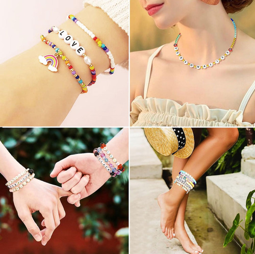 Cuentas De Letras Para Hacer Pulseras 3colores Kit2080piezas