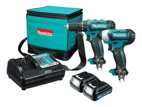 Kit Atornillador + Rotomartillo Con Accesorios Clx202 Makita