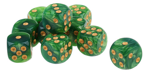 10 Piezas D6 Dados De Verde Amarillo Verde Amarillo 16mm