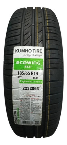 Caucho Kumho 185/65r-14 86t Ecowing Es31