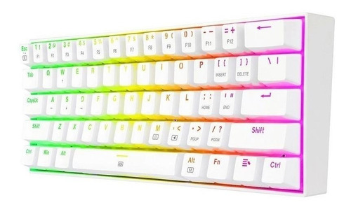 Imagen 4 de 4 de Teclado Gamer Redragon Dragonborn K630 Qwerty Blanco Rgb
