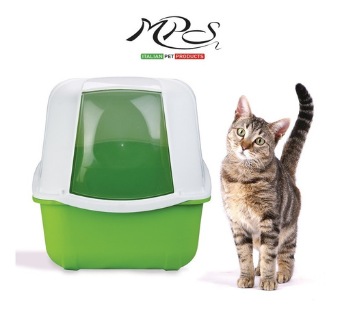 Imagen 5 de 6 de Arenero Para Gatos Cerrado Con Pala Puerta Filtro Sanitario