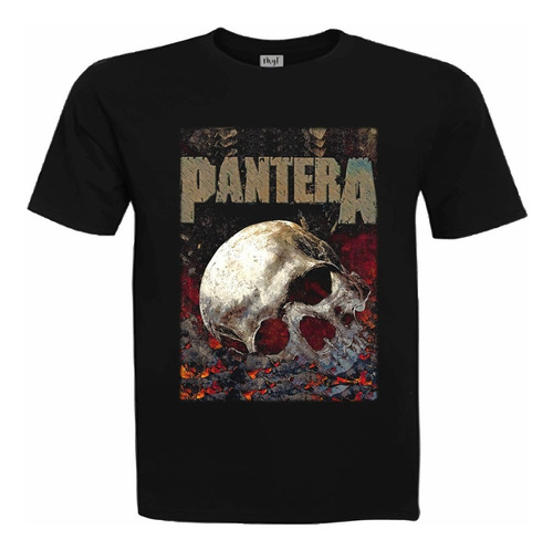 Polera, Pantera Calabera Rock,  M/corta, 100% Algodón 