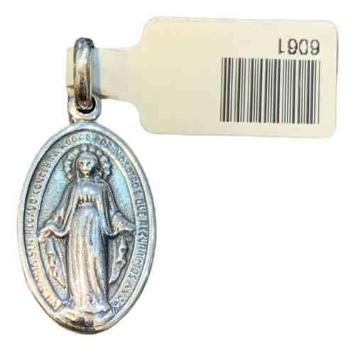 Medalla Virgen Milagrosa En Plata 925. 2,1 X 1,3 Cm. Tuset.