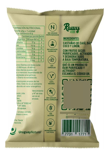 Alfajor Raw Activado Sin Gluten Y Veganos Rawy - Graviola