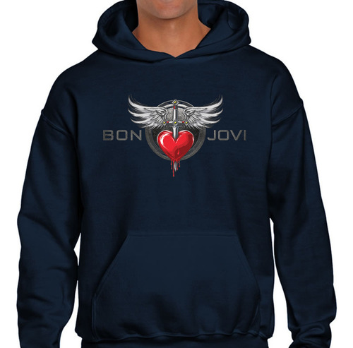 Buzo Canguro Estampado Personalizado Bon Jovi