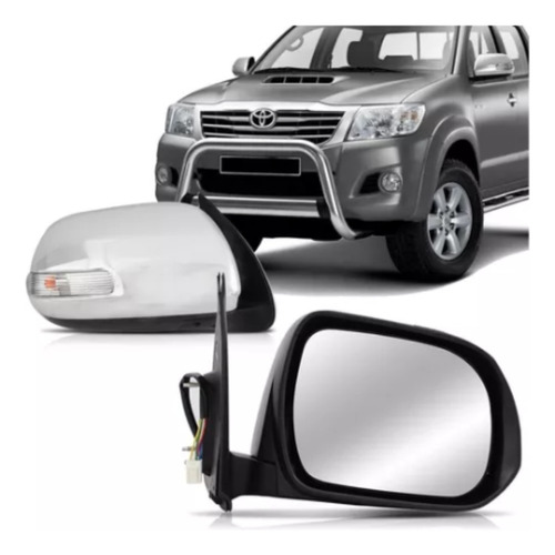 Retrovisor Hilux Com Pisca Cromado 2012 13 14 15 Elétrico Le