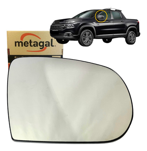 Lente Com Base Retrovisor Fiat Toro Ld 2016  À 2019