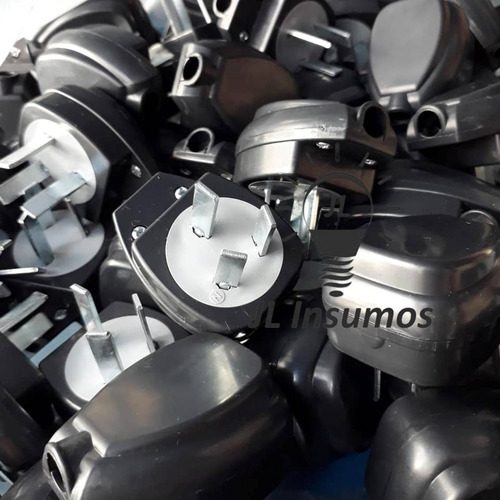Imagen 6 de 6 de Pack 25 Ficha Macho Y Hembra 3 Patas 10a 220v