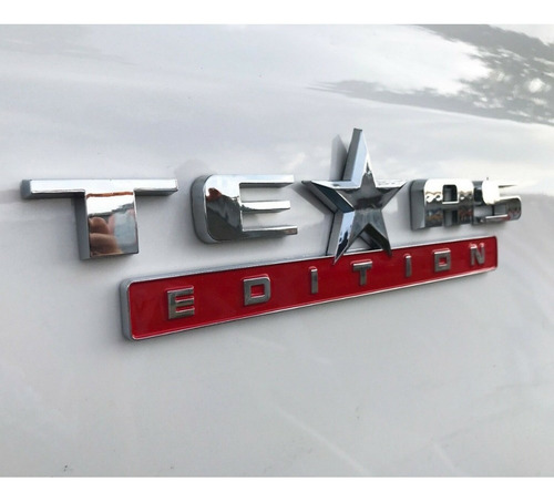 Imagem 5 de 5 de Emblema Adesivo Texas Edition Cromado Vermelho Gm Chevrolet