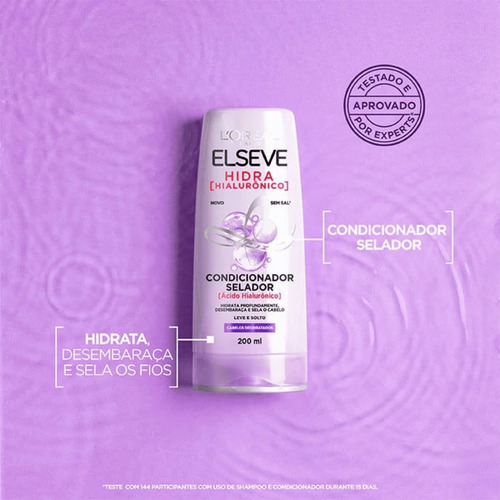 Kit Hidra Hialurônico Shampoo Condicionador Creme Elseve