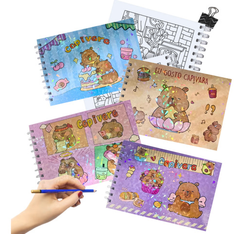 Caderno De Colorir Bobbie Goods Capivara Capa Dura A5 180 Gr