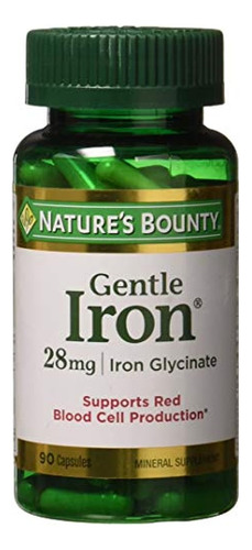 Nature's Bounty Gentle Iron 28 Mg 90 Capsules