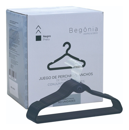 Imagen 7 de 10 de Colgadores De Ropa Begonia Pack 80 Unidades Antideslizante