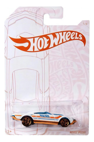 Hot Wheels 52 Years Pearl & Chrome Muscle Speeder - Mattel Cor Branco