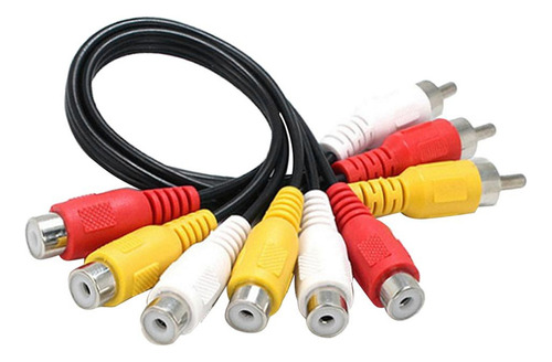 Cable Rca Macho A Hembra 3 Piezas