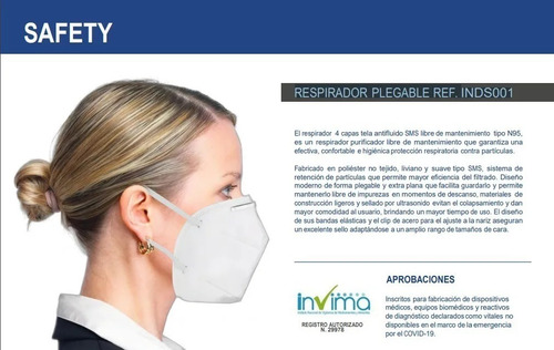Imagen 2 de 3 de Kit X20 Tapabocas Plegables N95