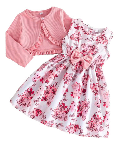 Vestido Estampado Con Saquito 8 Años