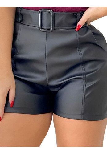Shorts Feminino De Courino Cintura Alta