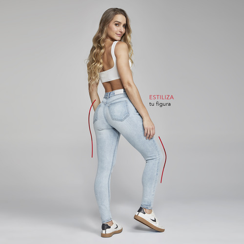 Pantalon Mujer Mezclilla Cintura Alta Push Up Seven Jeans