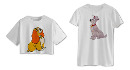 Dúo De Playeras La Dama Y El Vagabundo - Regalo Para Parejas