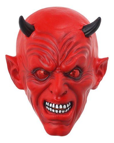 Máscara Del Demonio Rojo Del Terror De Halloween