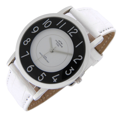 Reloj Montreal Mujer Ml1456 Caja Acero Inoxidable Cuero Sint