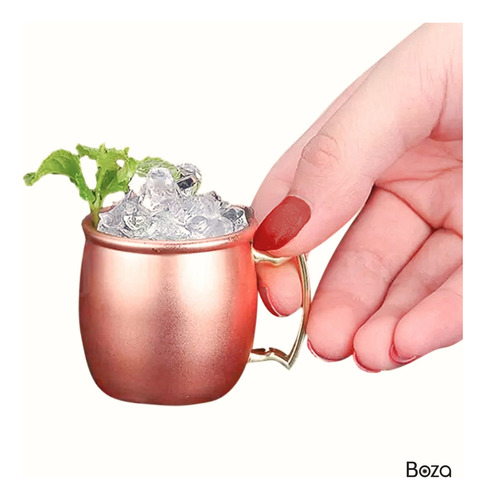 Taza Vaso 60 Ml Cobre Moscow Mule Coctel Acero 2 Color Rose gold