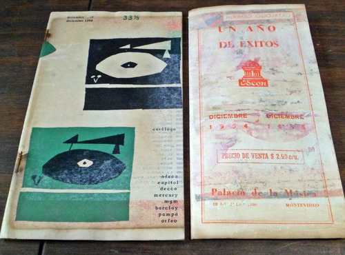 2 Catalogos De Discos Vinilo Odeon  1954 - 55 - 58