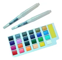 Comprar Set Acuarelas Pastillas Por 24 Colores C\u002F Pincel Brush Nuevo