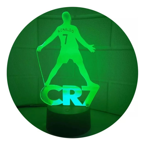 Lámpara Ilusión 3d Cristiano Ronaldo Cr7 7 Colores Led