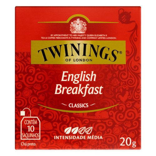 Chá Twinings preto english breakfast em sachê 20 g 10 u