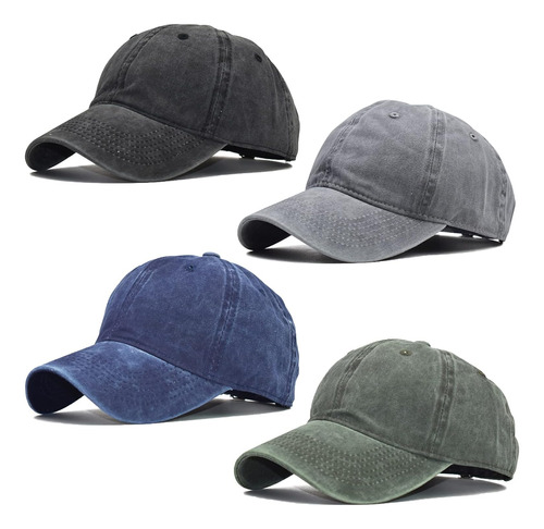 Outink Pack De 4 Gorras De Béisbol Envejecidas De Sarga Y