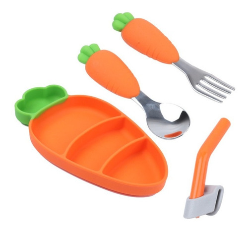 Kit Alimentación Plato Silicona Para Bebé - Set Libre De Bpa