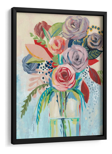 Cuadro Enmarcado Negro Roseate Posy I 60x80, Grace Popp