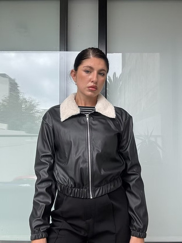 Campera Cuerina Piel Abrigado Moda Pinterest Dama Tendencia
