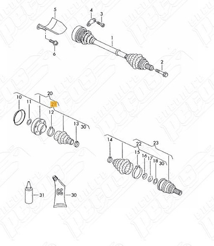 Coifa Homocinetica Interna Golf 2.8 Vr6 2003-2004 Original 