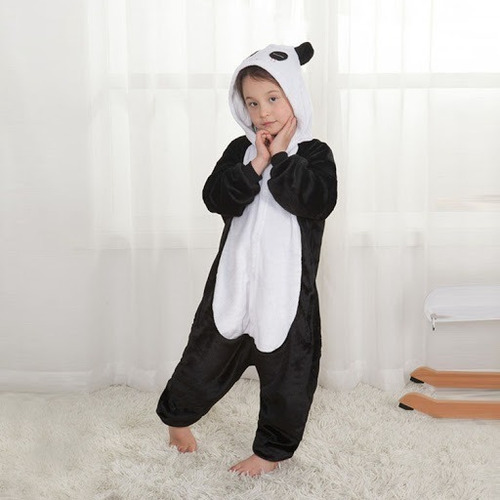 Imagen 5 de 6 de Pijama Kigurumi Polar Oso Panda Para Niños Y Niñas