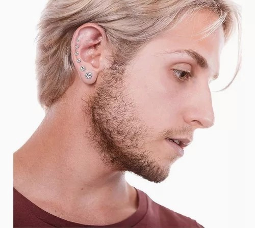 Aretes Zirconia Acero Inoxidable Hipoalergénico 6 Pares