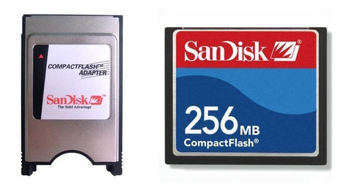 Adaptador Leitor Compact Flash Pcmcia + Cf 256mb Sandisk