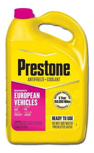 Prestone European Pink Antifreeze/coolant 50/50 3.7lt