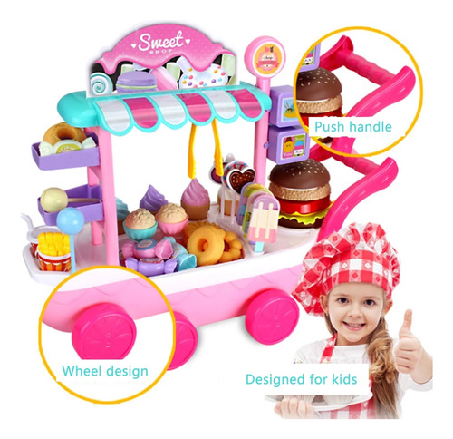 Mini Carrinho De Sorvete E Doces, Brinquedos Educativos Para