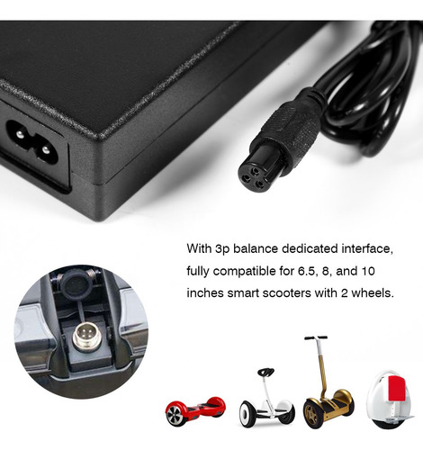 Cargador Electrico Pour Scooter, 42v2a Cargador Seguro De