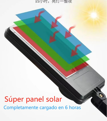 Farola Led Solar Con Detección De Movimiento 6 Cabezales