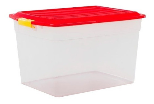 Caja Organizador Plastico Apilable Tapa Taper 42 Litros X4 Colombraro