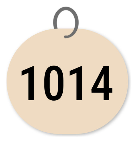 Chaveiro Número 1014 Mdf Identificador C/ Argola