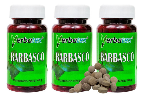 Pack 3 Té De Hierba Barbasco Frasco Con 100 Piezas C/u